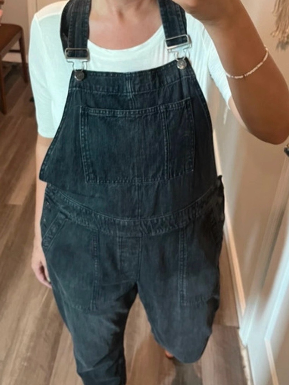 GAP Black Denim Women’s Overalls with Front Bib Pocket